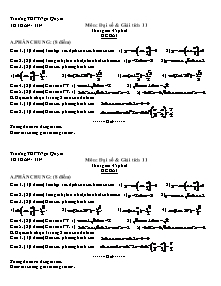 Đề kiểm tra Chương 1 - Môn: Đại số & Giải tích 11