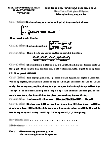 Đề kiểm tra đội tuyển học sinh giỏi lớp 12 . môn: toán. thời gian: 180 phút (không kể thời gian giao đề)