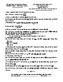 Đề kiểm tra giữa học kỳ II năm học 2013-2014 môn thi: toán 12 thời gian làm bài: 120 phút, không kể thời gian phát đề