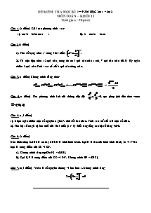 Đề kiểm tra học kì I môn Toán – khối 11