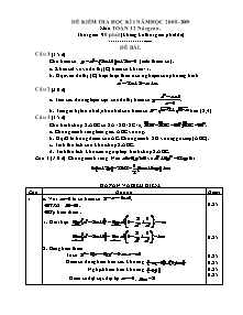 Đề kiểm tra học kì I năm học 2008-2009 môn: toán 12 nâng cao. thời gian: 90 phút (không kể thời gian phát đề)
