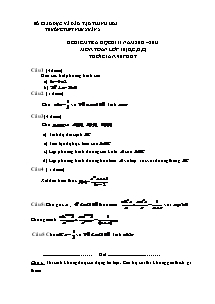 Đề kiểm tra học kì II môn: Toán lớp 10 (B,C,D,E)