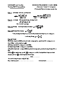 Đề kiểm tra học kì II trường THPT Nguyễn Huệ môn Toán – lớp 11 – nâng cao