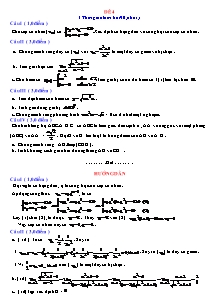 Đề kiểm tra học kỳ 2 Giải tích 11 - Đề 4