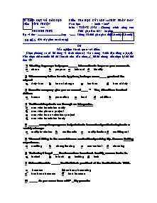 Đề Kiểm tra học kỳ I lớp 10 thpt phân ban năm học : 2006 – 2007 môn : tiếng anh . chương trình nâng cao thời gian làm bài : 20 phút