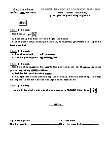 Đề kiểm tra học kỳ I môn: Toán 12( cơ bản)