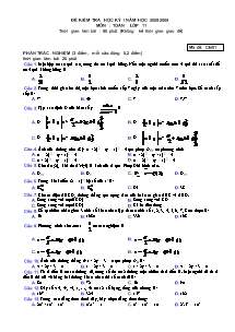 Đề kiểm tra học kỳ I môn: Toán lớp 11 (4 mã đề)