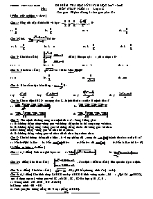 Đề kiểm tra học kỳ II môn: Toán khối 11 - Đề 1
