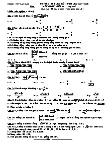 Đề kiểm tra học kỳ II môn: Toán khối 11 - Đề 2
