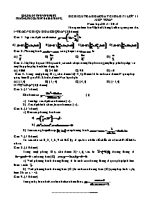 Đề kiểm tra khảo sát giữa kỳ I lớp 11 môn Toán