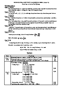 Đề kiểm tra một tiết Toán (lớp 11)