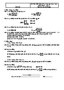 Đề ôn tập học kì 2 – Môn Toán lớp 11 - Đề 29