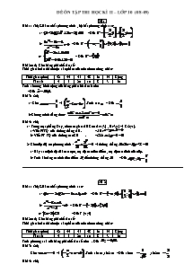 Đề ôn tập thi học kì II – lớp 10 (năm học 2008-2009)