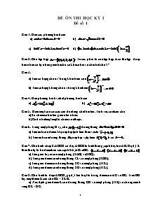 Đề ôn thi học kỳ I Toán khối 11