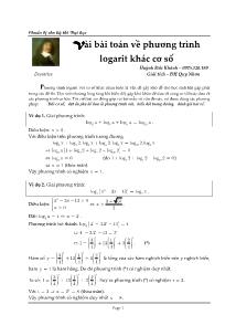 Đề tài Vài bài toán về phương trình logarit khác cơ số