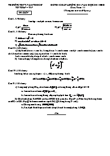 Đề thi chất lượng kì I môn: Toán 11
