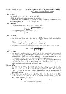 Đề thi chọn đội tuyển học sinh giỏi lớp 12 môn: Toán