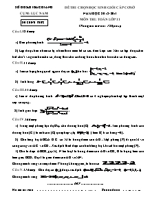 Đề thi chọn học sinh giỏi cấp cơ sở môn thi: Toán lớp 11