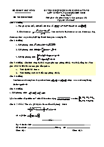 Đề thi chọn học sinh giỏi cấp tỉnh Hòa Bình lớp 12 THPT, năm học 2009 - 2010 môn: Toán