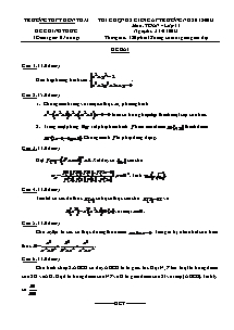 Đề thi chọn học sinh giỏi cấp trường môn: Toán - khối 11