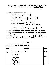 Đề thi chọn học sinh giỏi cấp trường THPT Yên Phong số 2 năm học 2012-2013 môn: Toán 12 - Đề 1