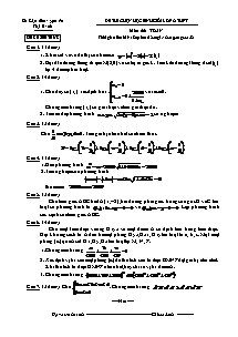 Đề thi chọn học sinh giỏi lớp 12 thpt môn thi: toán thời gian làm bài: 180 phút (không kể thời gian giao đề)