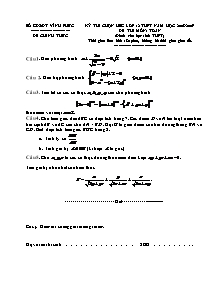 Đề thi chọn học sinh giỏi lớp 12 THPT năm học 2008-2009 Vĩnh Phúc môn: Toán (dành cho học sinh thpt)