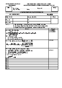 Đề thi chọn học sinh giỏi lớp 12 THPT Thanh Hoá giải toán bằng máy tính Casio năm học 2002-2003