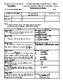 Đề thi chọn học sinh giỏi lớp 12 THPT (Thanh Hóa) giải toán trên máy tính cầm tay.năm học 2008-2009