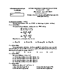 Đề thi chọn học sinh giỏi toàn tỉnh Nam Định năm học 2007 -– 2008 môn: Toán - lớp 12 BT THPT