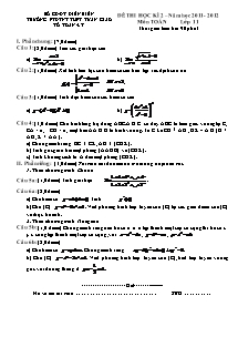 Đề thi học kì 2 – Môn Toán lớp 11