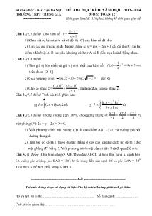 Đề thi học kì II Môn: Toán 12 (120 phút)