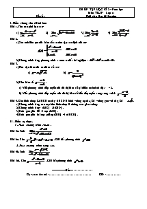 Đề thi học kỳ 2 Toán 11 - Đề 62