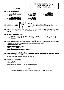 Đề thi học kỳ 2 Toán 11 - Đề 64