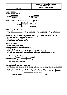 Đề thi học kỳ 2 Toán 11 - Đề 66