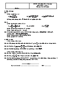 Đề thi học kỳ 2 Toán 11 - Đề 72