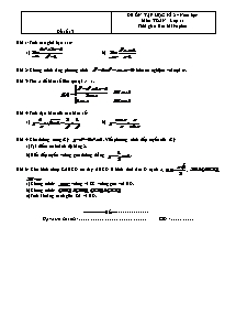 Đề thi học kỳ 2 Toán 11 - Đề 74