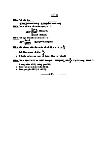 Đề thi học kỳ 2 Toán 11 - Đề 8