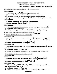 Đề thi học kỳ I môn thi: Toán, khối 12 (90 phút)