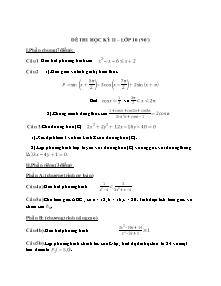Đề thi học kỳ II – lớp 10 ( 90 phút)