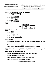 Đề thi học kỳ II - Môn Toán 11 (chương trình chuẩn)