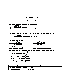 Đề thi học kỳ II môn: Toán 11 - Đề 1