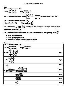 Đề thi học kỳ II môn: Toán 11 - Đề 3