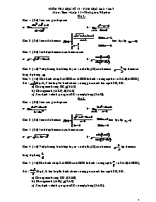 Đề thi học kỳ II môn: Toán 11 - Đề 6