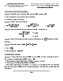 Đề thi học kỳ II môn: Toán, khối 11, chương trình nâng cao
