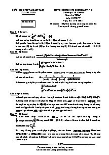 Đề thi học sinh giỏi cấp tỉnh Thanh Hóa năm học: 2012-2013 môn thi: Toán lớp 12 thpt