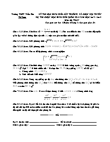 Đề thi học sinh giỏi cấp trường và chọn đội tuyển tổ toán dự thi chọn học sinh giỏi quốc gia năm học 2013 – 2014 môn thi: Toán