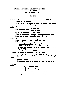 Đề thi học sinh giỏi lớp 12 thpt môn : toán thời gian làm bài : 180 phút