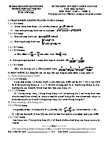 Đề thi khảo sát chất lượng đầu năm ôn Toán – lớp 11 - khối D