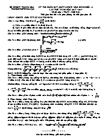 Đề thi khảo sát chất lượng học sinh khối 12 lần thứ 3 môn: Toán khối B, D